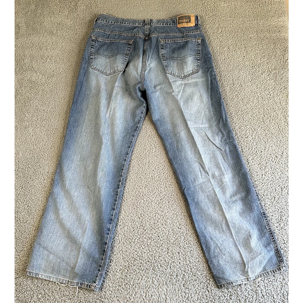 Mavi Jeans Men's 36x32 Blue Wide Leg Medium Wash Distressed (35x32 Actual) - Picture 12 of 14